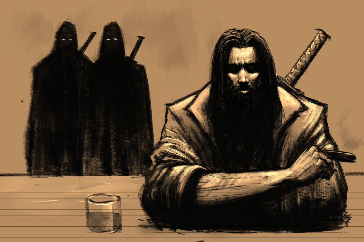 TerraGoneMad's tweet photo. Kane and the 2 evil döppelgangers sketch. From a D&amp;D session, it was a right laugh. Voiced hilariously by @Droodle_Draws and @CypressBranch88 😄🤘 https://t.co/vyqySY5fDZ