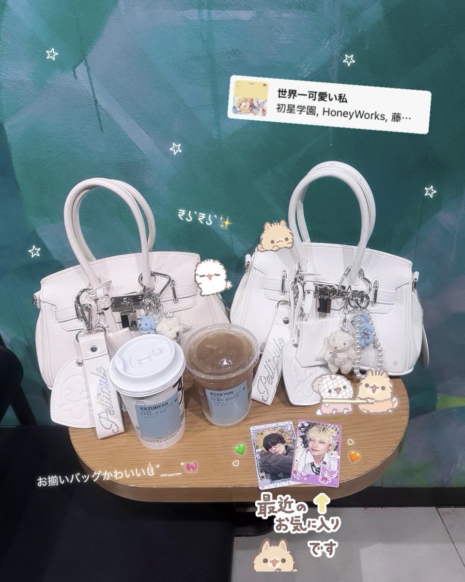 mochiX2_smile's tweet photo. 夏に向けてバッグおそろい🍒🌟
特典会の10倍くらい並んだ(はい) https://t.co/EFZ1aEhNlH
