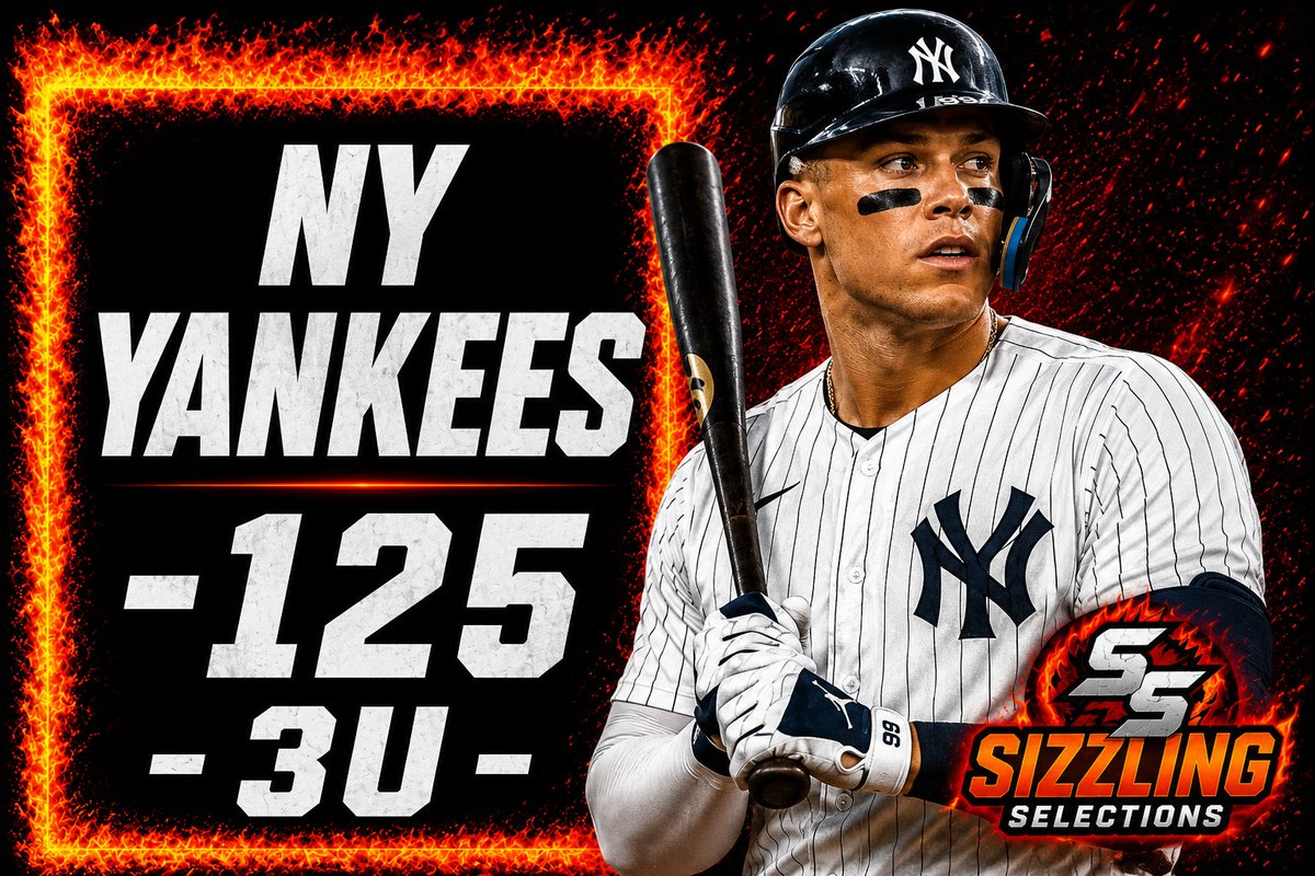 SizzlingSports's tweet photo. 🔥 5/25 Sizzling MLB 🔥
——————————————————
NY Yankees (-125) 3u
——————————————————
🔥 Like if tailing Sizzling 🔥 https://t.co/McArPdVweR
