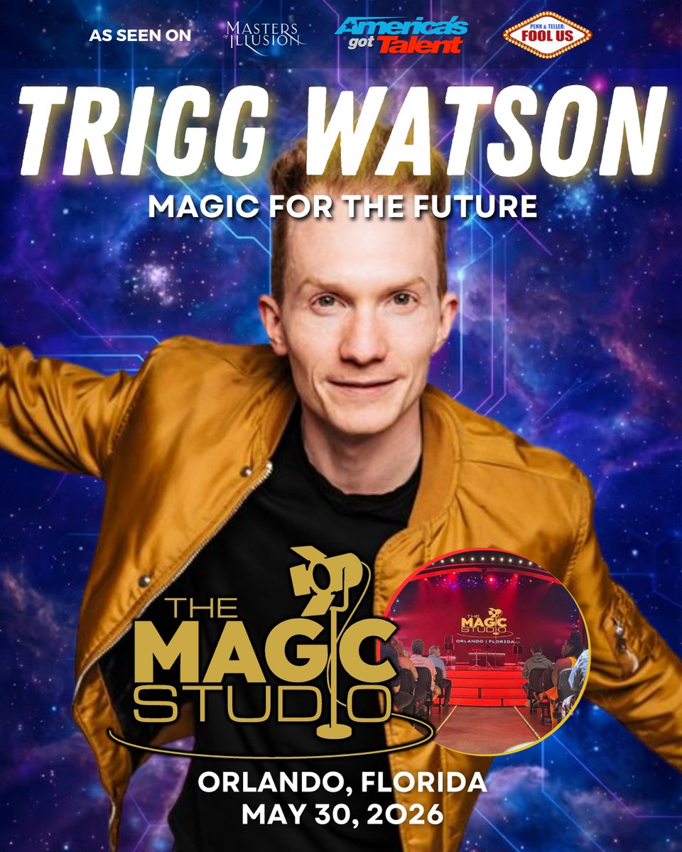 TriggWatson's tweet photo. Orlando Magic! Excited to bring my stage show to @themagicstudio in Orlando for ONE NIGHT ONLY Saturday May 30th. 

Tix in comments https://t.co/GEEU1l0Y9h