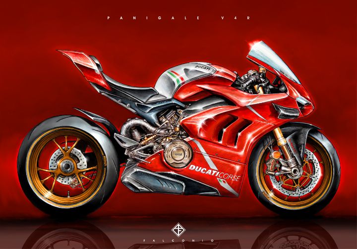 angelo_falconio's tweet photo. Art of the Day! "Ducati Panigale V4R (1-2-D-gys)". Buy at: https://t.co/rVpTIC9iMc https://t.co/hvhEG2gil7