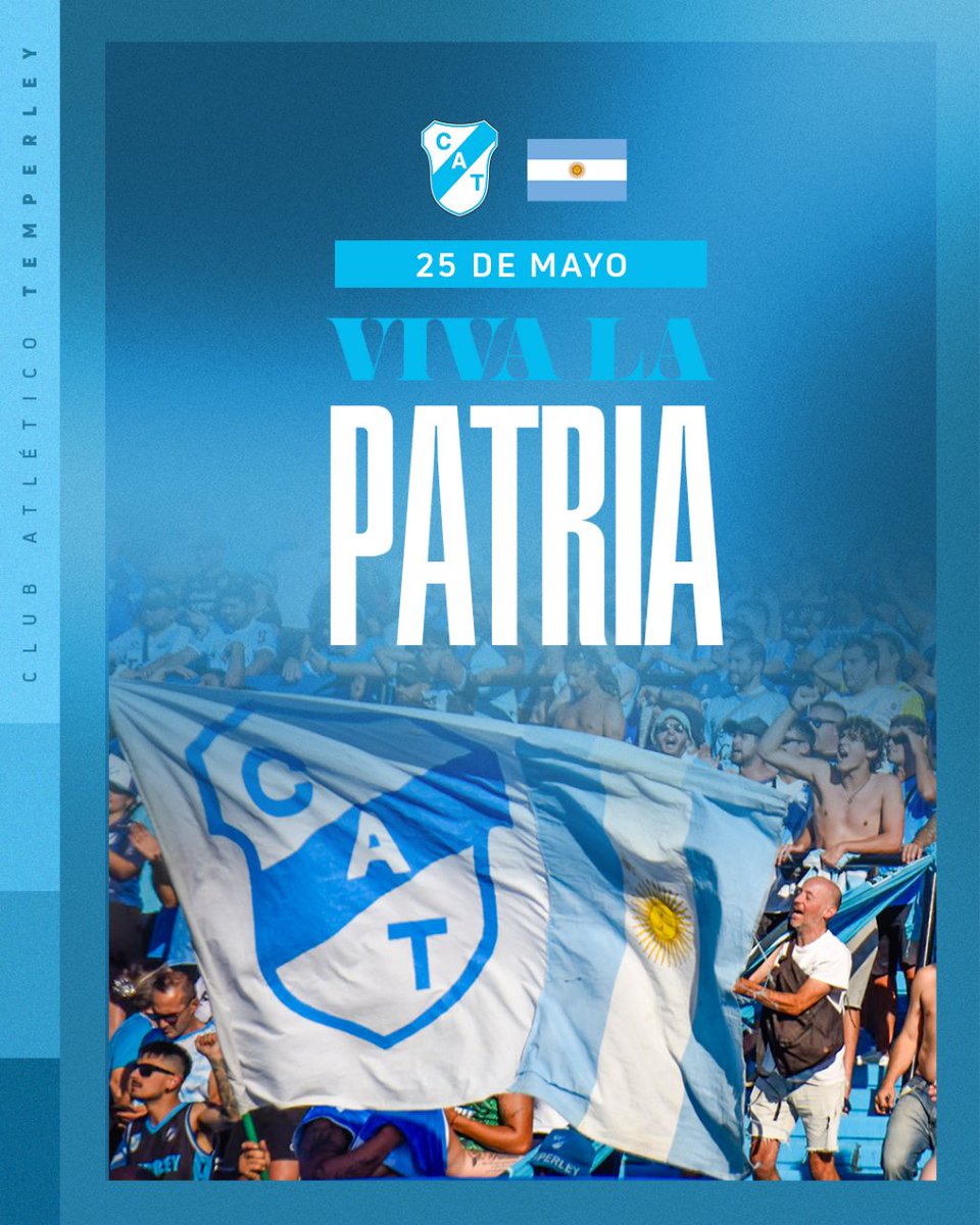 TemperleyOK's tweet photo. 🇦🇷 ¡FELIZ DÍA DE LA PATRIA!

🙌🏼 Celebramos un nuevo aniversario de la Revolución de Mayo. https://t.co/HHONvz2lzA