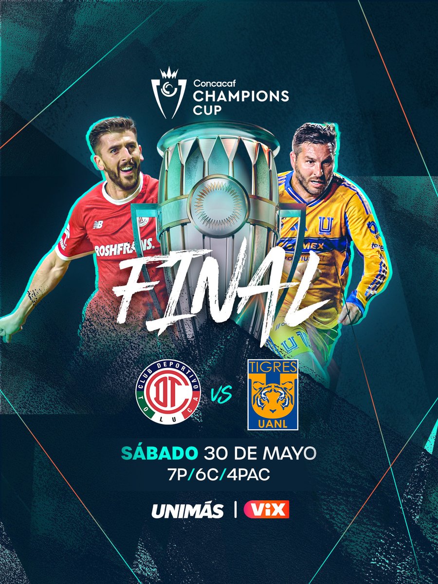 TUDNUSA's tweet photo. 😮‍💨🏆 La GRAN FINAL de la #ChampionsCup se juega en territorio escarlata😈🔥

😈 Toluca y 🐯 Tigres prometen una batalla digna de campeonato continental⚽️👊

Por @UniMas y @VIX  🇺🇸📲 https://t.co/s7RHsxvMe2 https://t.co/v9JNJoSD8L