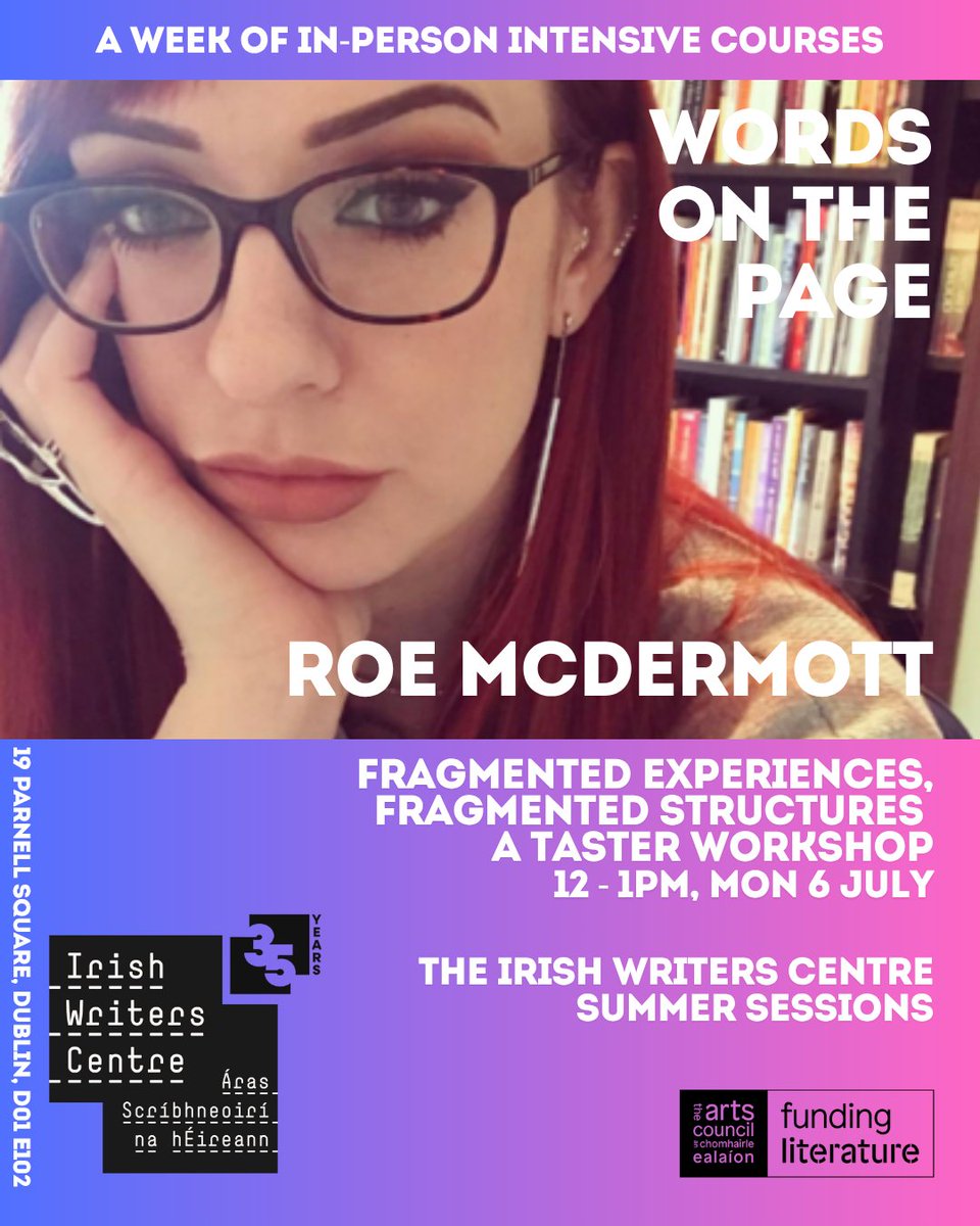 IrishWritersCtr's tweet photo. Meet Your Words on the Page Facilitators: Roe McDermott! 🎤

Roe McDermott is a writer, journalist and Fulbright scholar with an MA in Journalism, an MA in Sexuality Studies from San Francisco State University, and an MFA in Creative Writing. Roe is a columnist for The Irish Times, the film editor for Hot Press magazine, an arts critic for various publications and national radio shows. 

Roe has taught creative writing to students in secondary/high school, and at undergraduate and graduate level. In August 2020, Roe was awarded the Irish Arts Council’s Next Generation Artist Award for Literature and is currently working on her first essay collection which will explore PTSD, trauma, and patriarchal constructions of knowledge and credibility.

Roe will facilitate her 1-hour taster workshops 'Fragmented Experiences, Fragmenting Structures' and 'Art & Personal Writing' on Monday 6 July 12-1pm & 2-3pm respectively

Booking: https://t.co/A6afGKzWcg