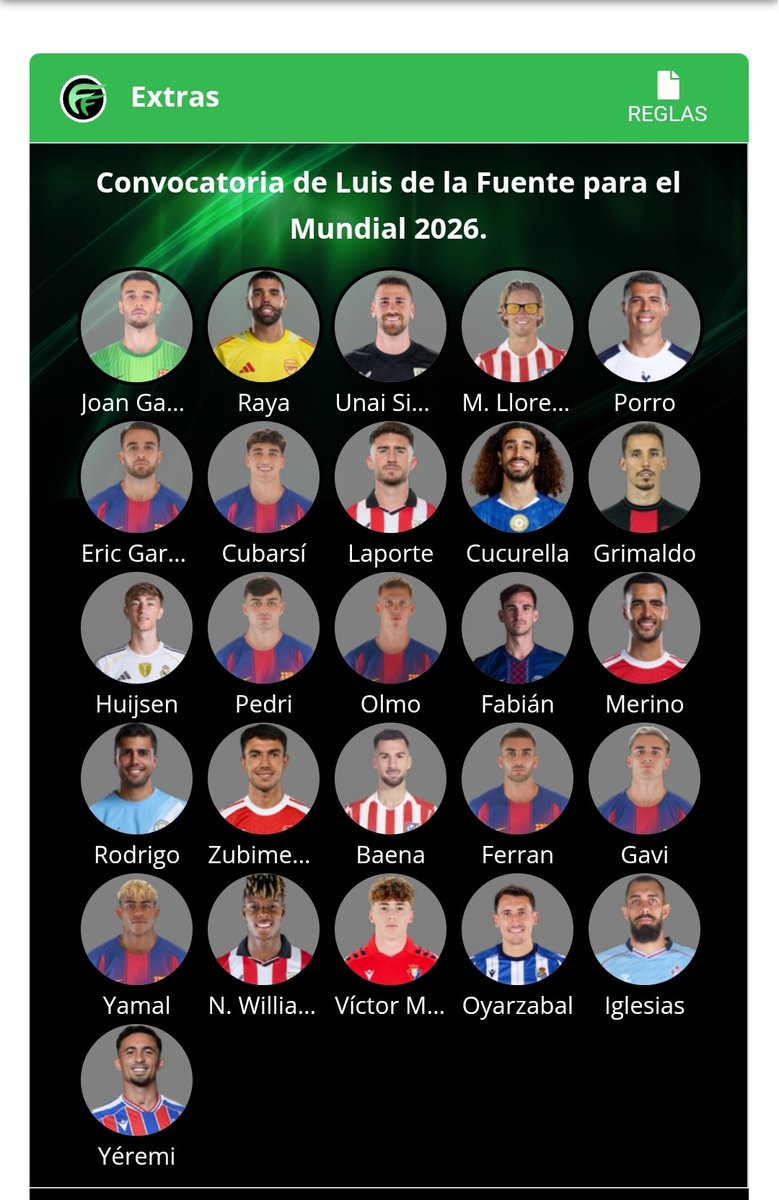 BrVerdes's tweet photo. @david_esturillo Está es la que hice yo, para mí ninguna sorpresa, fallé Huijsen por Pubill y porque no lo tenía en mente sino hubiera sido pleno. https://t.co/saKtXo2oWR