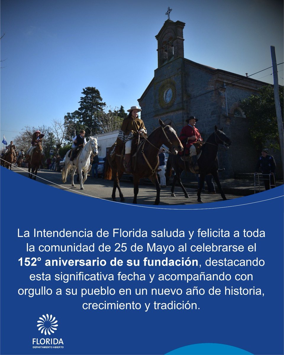 FloridaIDF's tweet photo. 152º aniversario de la fundación de 25 de Mayo. https://t.co/AE0fWQTLc0