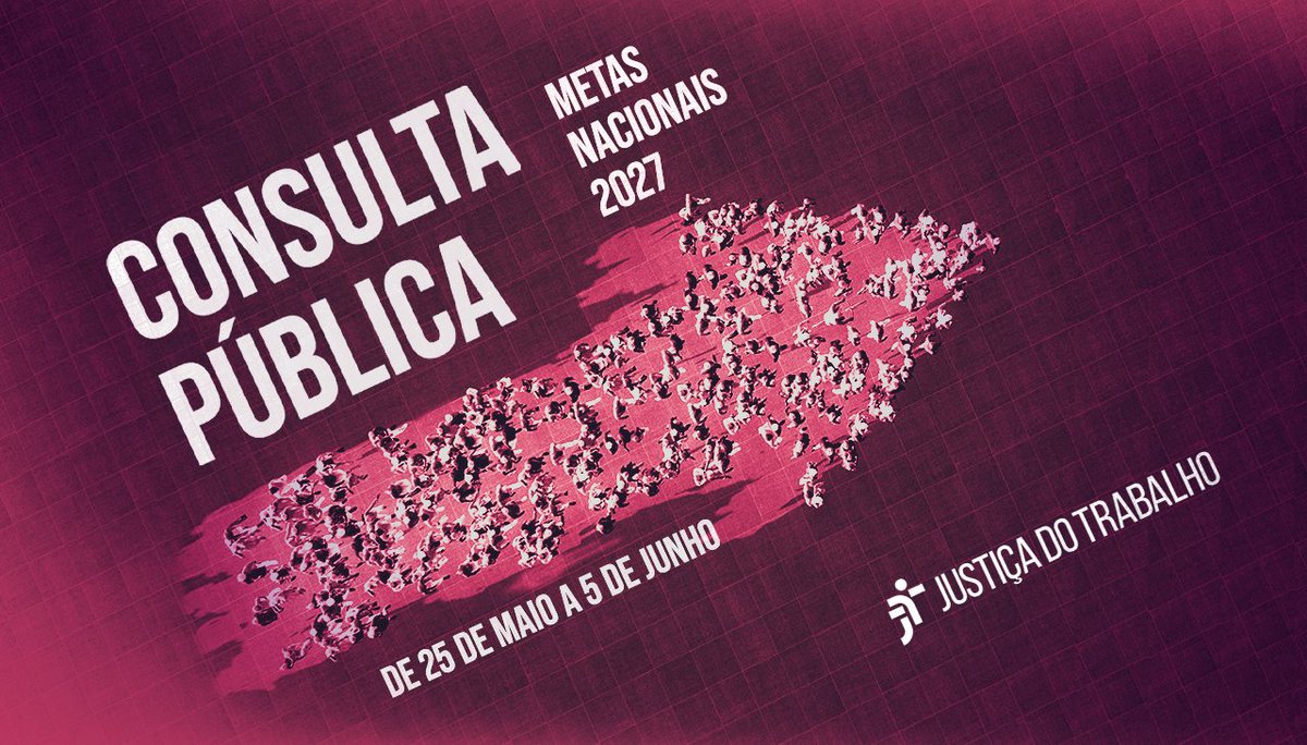 TRTROAC's tweet photo. Todos e todas são convidados(as) a participarem dessa construção das metas nacionais da Justiça do Trabalho para 2027! 

Acesse o questionário >> https://t.co/TrYTNstzn5 https://t.co/IqNitkiuSW