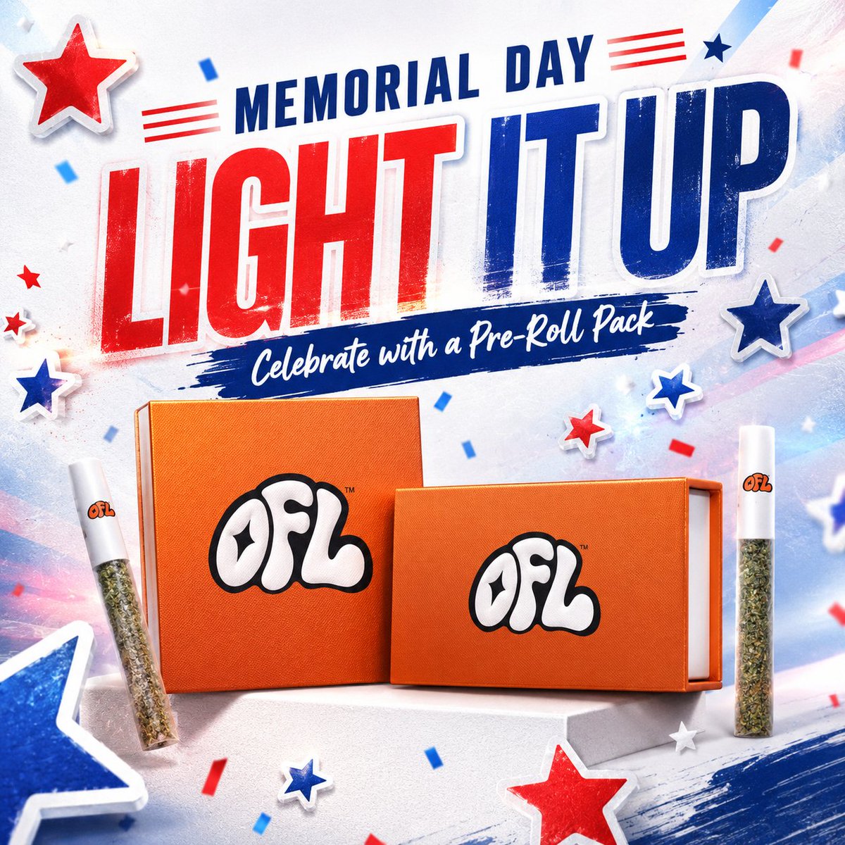 oakfruitland's tweet photo. Red, white, blue, and OFL orange. 🇺🇸🧡
Celebrate Memorial Day with a Pre-Roll Pack made for the sesh.

Light it up with Oakfruitland.

📍 San Pancho Cannabis Club
3431 19th St, San Francisco, CA 94110
🕙 10 AM – 10 PM
🚗 Delivery Now Available!
🌐 https://t.co/t8zfBHWwhq

📍 Capitola Cannabis Club
1850 41st Ave, Capitola, CA 95010
🕙 10 AM – 8:30 PM
🌐 https://t.co/j6O6cGWkxL

🚗 Sacramento Delivery
🕘 9 AM – 9 PM
📞 (916) 995-5296
🌐 https://t.co/Sr5SGflb3o

#Oakfruitland #OFL #LightItUp #PreRolls #MemorialDayVibes