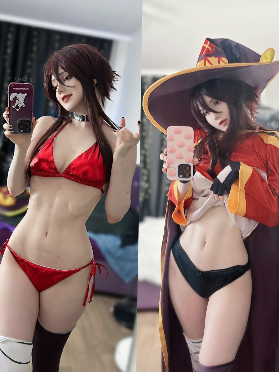 hi_im_lei1's tweet photo. Left or right Megumin? 💥 https://t.co/cG2ZXmZS58