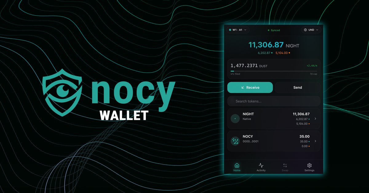 nocy_io's tweet photo. Most #DeFi was built for public execution.

@MidnightNtwrk changes the assumptions.

• Private state.
• Selective disclosure.
• ZK verification.
• Predictable execution resources.

That needs a different stack.

So we built one. https://t.co/19yEo8Ph44