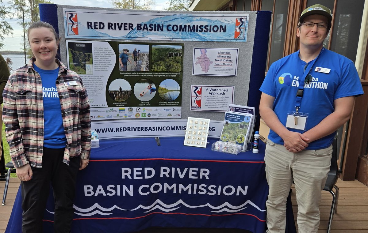 RedRiverBasin's tweet photo. This past weekend, Rebecca and Chris from the RRBC Winnipeg office attended the MB Envirothon Provincials and career fair! Thank you for having us and to everyone that checked out our booth! https://t.co/GeuxB5f9dV