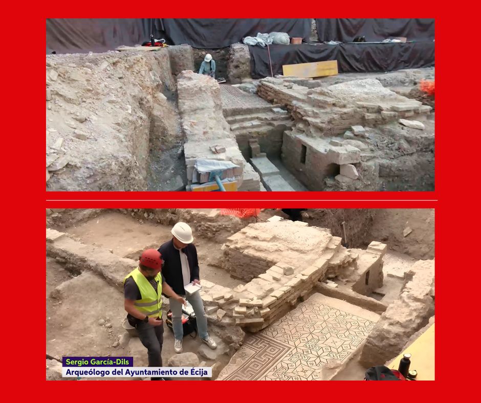 ASCHIyS's tweet photo. Las obras de ASCH en Écija (Sevilla) sacan a la luz un mosaico romano y restos de termas.

📜 Protocolo + coordinación arqueológica = patrimonio protegido.

#ASCH #Arqueología #Sevilla #Patrimonio #Construcción https://t.co/Jb85PGgb6F