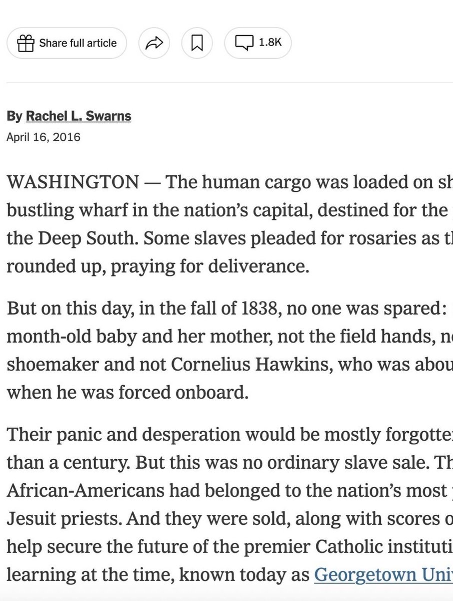 rachelswarns's tweet photo. I have spent nearly a decade documenting the Catholic Church’s involvement in the American slave trade, but this news hit me first as a Black Catholic. I have held tight to my faith, as the church has begun grappling with this history, and today I feel so deeply moved. https://t.co/iNEdWAJ2hC