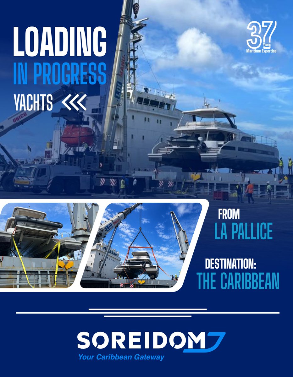 Soreidom_Cem's tweet photo. Loading operations underway at La Pallice, Fr.

Another yacht shipment bound for the Caribbean through our specialized maritime logistics solutions.

For 37+ years, Soreidom has connected the Caribbean to global markets with precision and reliability.

📩 quotation@soreidom.com https://t.co/ZE6NVQV6J6