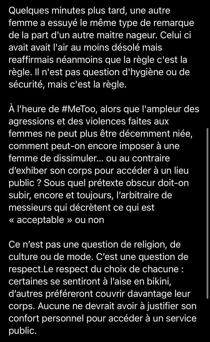 monarquechopsis's tweet photo. Je me permet de relayer le témoignage de ma belle mère sur la piscine lafayette à Besançon. Elle avait un maillot de bain avec une petite jupette pour cacher ses fesses et le maitre nageur lui a dit que son maillot de bain n’était pas assez MOULANT ??? 🧵(rt appréciés) https://t.co/xuo0514I0U