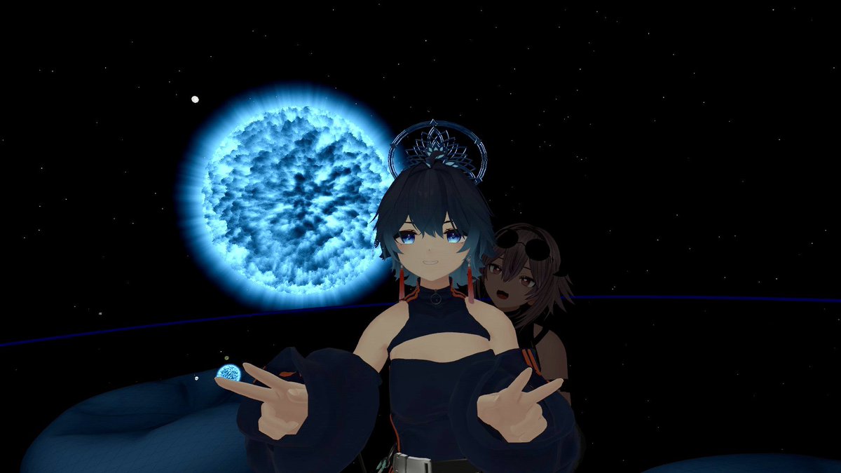 Ring_Say_rip's tweet photo. 本日の夜更かしVRC

宇宙で星集めするのたのし〜
Android対応のチルワで最高すぎる https://t.co/6ZQEIvHhhe