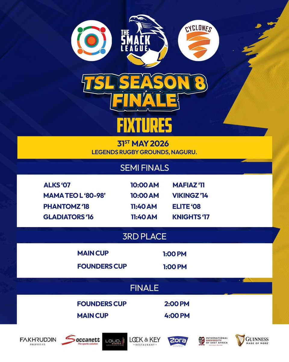 TheSMACKLeague's tweet photo. Here is the #TSL8Finale fixture program!📋

#BlackShinesBrightest | #TSL8 https://t.co/gCyELNxyjJ