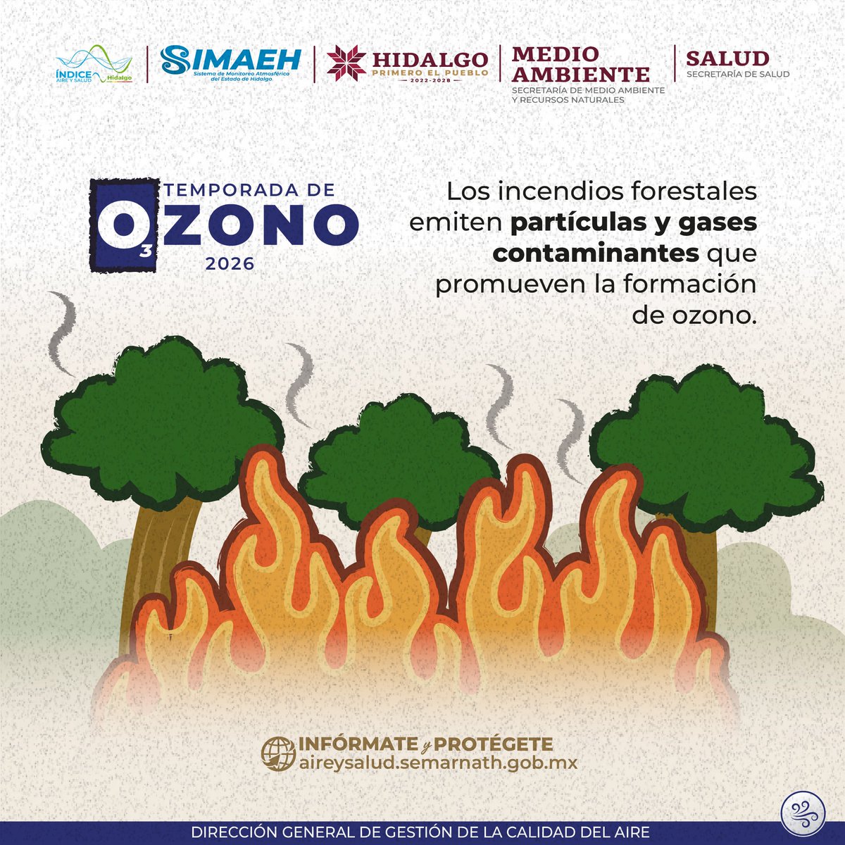 JO_LU2002's tweet photo. El fuego no solo consume bosques… también deteriora el aire que respiramos. 🔥💨

En la #TemporadaOzono2026, evita cualquier práctica que pueda provocar incendios forestales.
Mantente informado referente la temporada en 👉🏼 https://t.co/IamdRCaKM1 https://t.co/cYmHZdiG8t
