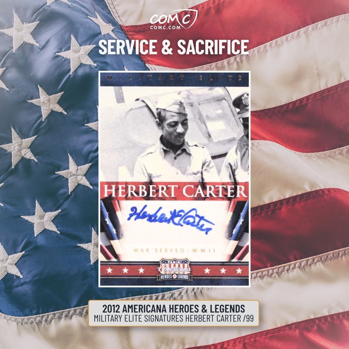 CheckOutMyCards's tweet photo. Today, we honor those who made the ultimate sacrifice. 🇺🇸

The hobby is a powerful way to preserve history. Swipe our "Service &amp; Sacrifice" showcase featuring Tuskegee Airmen autos, WWII uniform relics, and tributes to real-life heroes.

#MemorialDay #TheHobby #COMC https://t.co/rEaMGyeyww