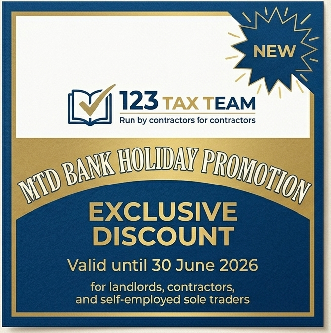 123TaxTeam's tweet photo. Introducing 123 Tax Team Bank Holiday Promotion on MTD Making Tax Digital Software Solutions. Offers Valid until 30 June 2026. For information, please go to our website for further details and to view our MTD Pricing Guide. https://t.co/TIFYyOpT5P https://t.co/w85H2qBhsA