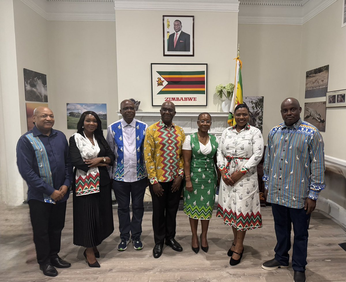 ZimEmbassyUSA's tweet photo. Happy Africa Day 🌍!!
The Embassy staff celebrated the culture week by wearing our national fabric.
God bless Zimbabwe 🇿🇼
God bless Africa 🌍
#OurPride #OurCulture #OurHeritage #NhakaYedu #Ilifalethu https://t.co/xu4CSnECZP