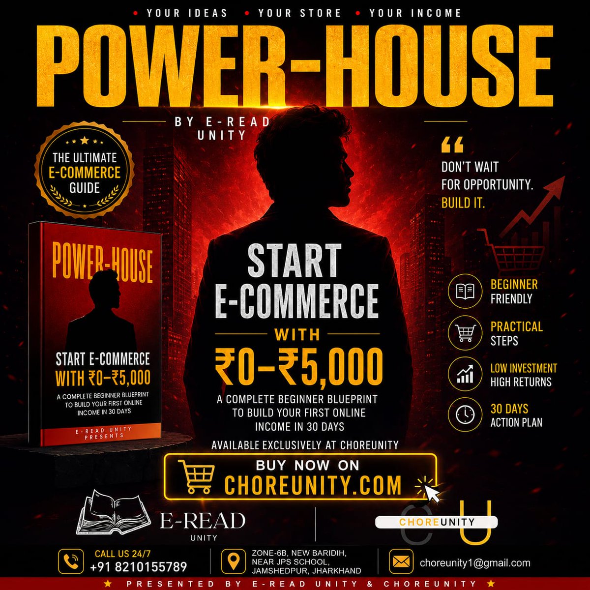 choreunity1's tweet photo. 🚀 Build your dream business with POWER-HOUSE by — the ultimate beginner-friendly e-commerce blueprint to start your online income journey with just ₹0–₹5,000! 💡📈

#PowerHouseBook #EcommerceGuide #OnlineBusiness #StartupIndia #DigitalEntrepreneur #BusinessIdeas #EarnOnline https://t.co/VJAWsDLJo5