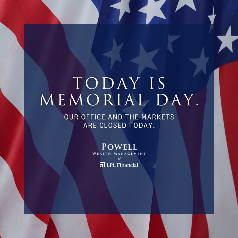 PowellWMgmt's tweet photo. Today we honor and remember those who served. Our office is closed today and will reopen tomorrow.
#MemorialDay #HonorAndRemember #OfficeClosed https://t.co/4lmwKLARY3