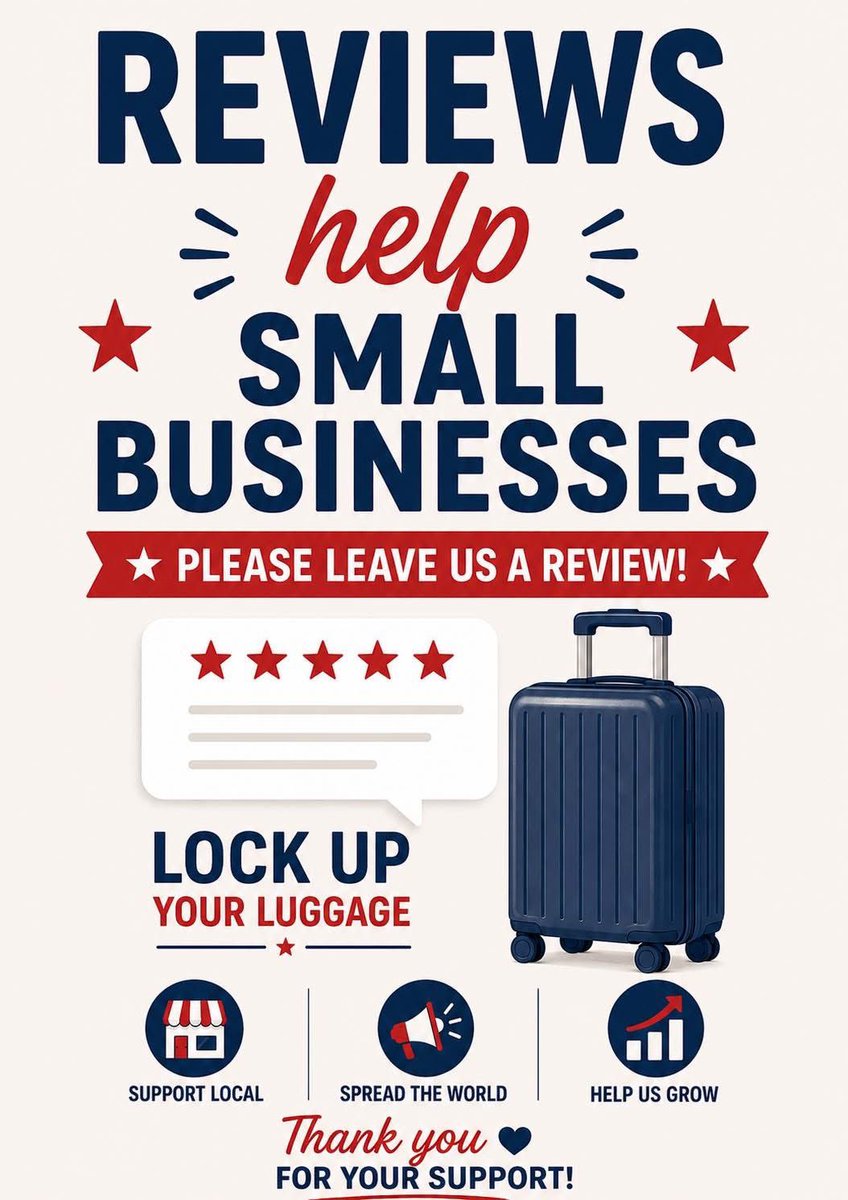 LockUpLuggage's tweet photo. ✨ Leaving us a review ✨

If you’ve used our service and haven’t left us a review please do! 

It really does do us wonders as a small business 

Yell - https://t.co/mizcDG4v2o

Google Maps - https://t.co/g6Vc6foD84

Facebook- https://t.co/6JDUSgozPN 

#smallbusiness #skegness https://t.co/NmNj61EGDN
