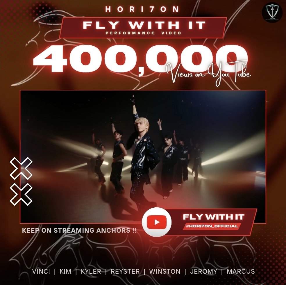 SoledAnchors's tweet photo. [📢] STREAMING UPDATE

Happy 400K !!

HORI7ON 'FLY WITH IT' Performance Video has now surpassed 400,000 views and 3,720 likes on HORI7ON YouTube Channel.

Let’s keep streaming, Anchors!

https://t.co/dTOWrI6jWk

#FlyWithItPerformanceVideo 
#HORI7ON #호라이즌 #FlyWithIt https://t.co/VI4JgHD3mU