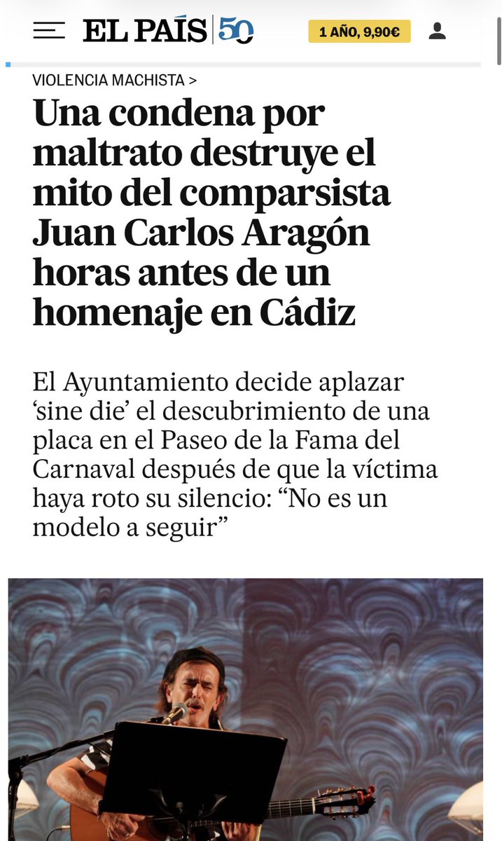 EstherGilSumar's tweet photo. Juan Carlos Aragón fue un referente para mucha gente. Pero una condena por maltrato no se tapa con coplas ni homenajes.

Cádiz y su Carnaval deben estar siempre del lado de las víctimas.

Sin silencio, sin complicidad y sin estrellas para la violencia machista. https://t.co/RP2SJurMsk