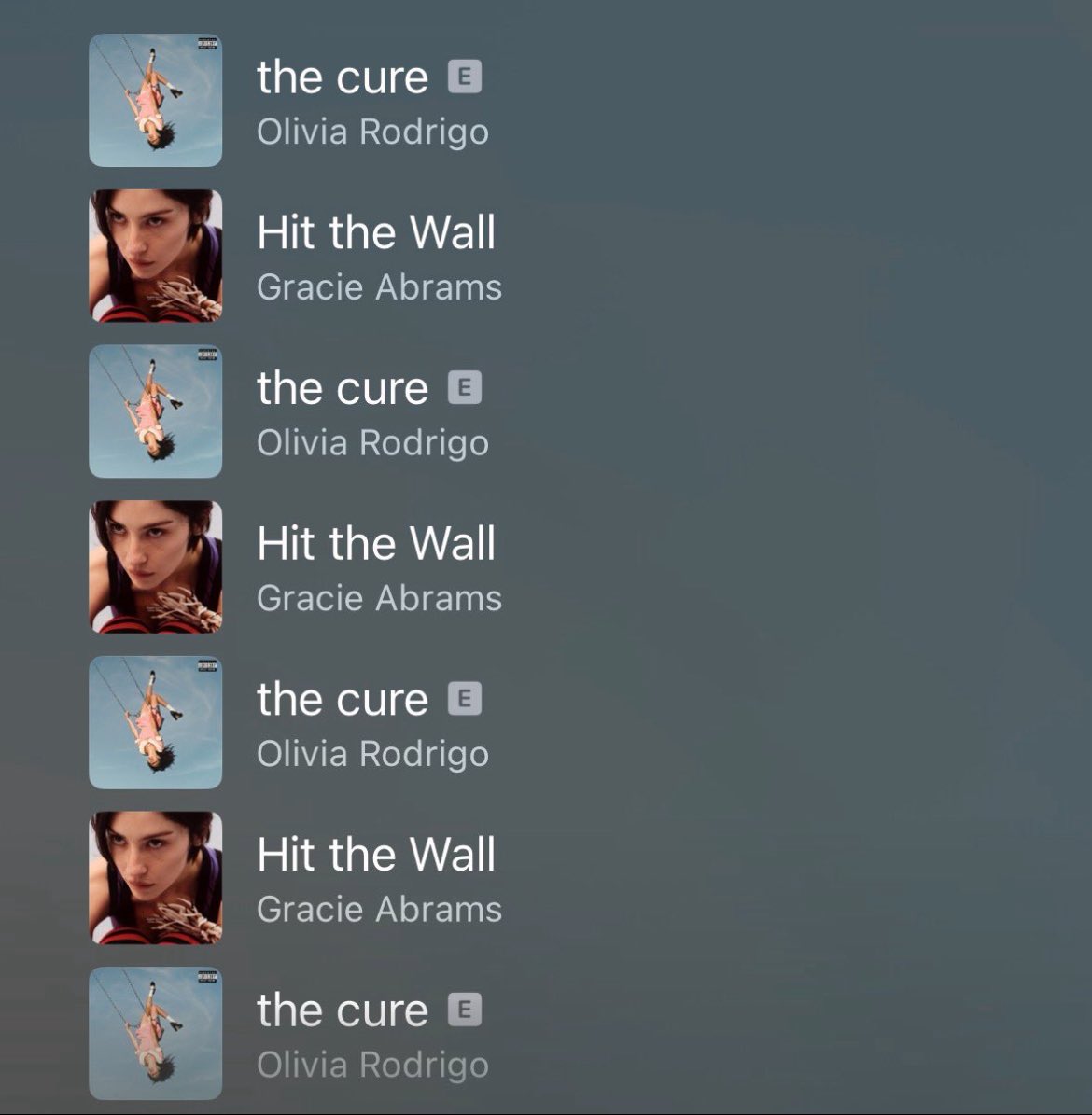 gracieabramsbg's tweet photo. The is is what a typical day looks for me, streaming both #hitthewall and #thecure because we manifested this sad girl summer https://t.co/yXcYzMurnt