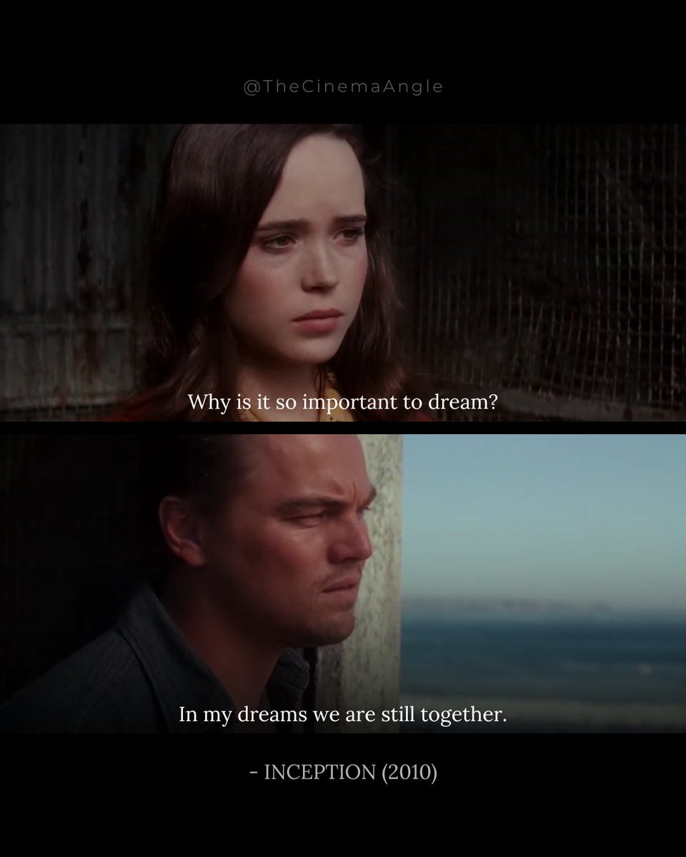 TheCinemaAngle's tweet photo. In Christopher Nolan's Inception, Cobb (Leonardo DiCaprio) could never let go of Mal. 

He built a fake dream world just to be with her again, even when it put his team in danger. 

Some people would rather live in the past than face the truth. https://t.co/PBAfGwQnwN