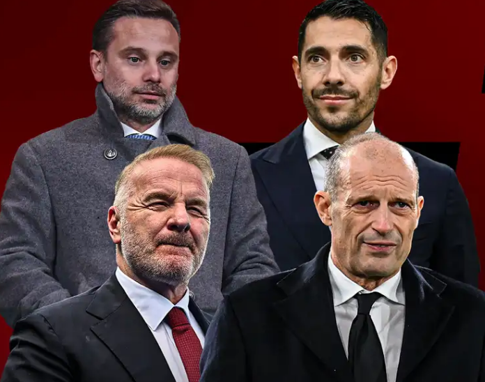 leonmilanista's tweet photo. Noticia OFICIAL: El #ACMilan a través de un comunicado donde indica "un fracaso inequívoco" la posición final del club culminada la temporada, ha despedido de forma inmediata de sus cargos a Giorgio Furlani, Geoffrey Moncada, Igli Tare y Massimiliano Allegri #News https://t.co/fGv9mdNLYv