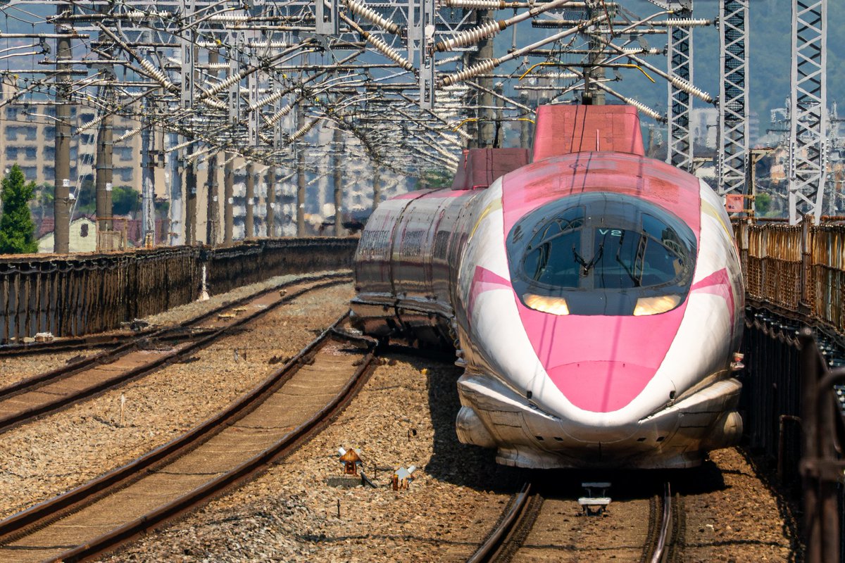 ATMS06F's tweet photo. 2026/05/16
500系V2編成 ハローキティ新幹線

1枚目
942A 高梁川橋梁
こだま942号 新大阪行き

2枚目
949A 福山駅
こだま949号 博多行き

3・4枚目
949A 福山駅
こだま949号 博多行き

ついに解体が始まってました
最後まで乗ることができて本当によかった
ありがとう、現役最年長の新幹線

#500系 https://t.co/LKKzwrZbFs