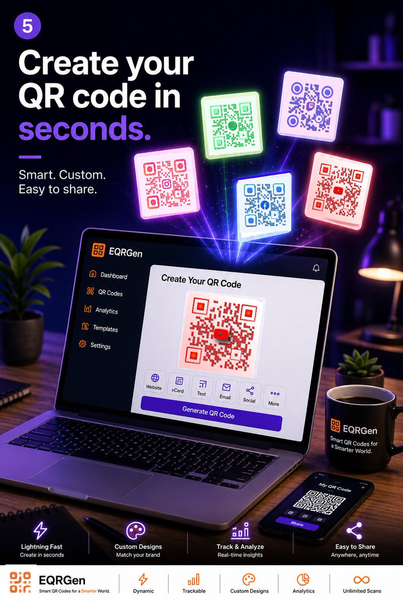 opcodera's tweet photo. Your QR code shouldn’t just redirect.
It should sell, engage, track, convert, and impress. 🚀
Welcome to the future of smart QR experiences. https://t.co/wJl0yKS3Jb 
#Tech #SaaS #QR #Entrepreneur #ProductDesign #DigitalBusiness #StartupLife #Analytics #CustomDesign #EQRGen https://t.co/TZ3xDykb71