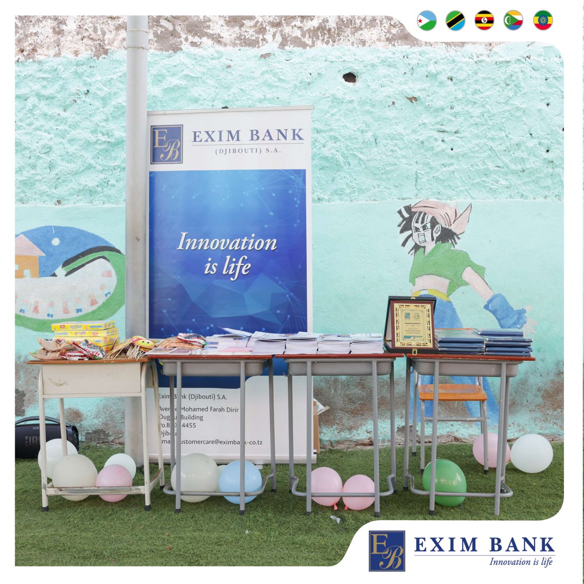 EximBankDJ's tweet photo. Aujourd'hui, Exim Bank a célébré la fin de l'année scolaire aux côtés des enfants, des parents et du corps enseignant de l’École Les Oscars. 
Une journée placée sous le signe de la joie, de l'ambition et du partage ! https://t.co/vXhtheoJiy