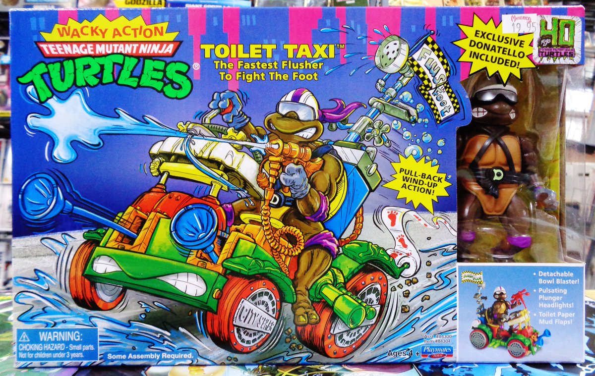 MavericksComics's tweet photo. Toilet Taxi with Donatello, Teenage Mutant Ninja Turtles vehicle set. $19.95 https://t.co/0hJL68BHSV
