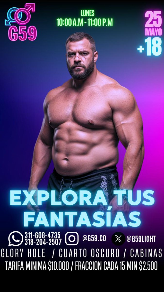 CG59GC's tweet photo. Lunes de desestresarse con una escapada a G59😈

🕒 Tarifa: $10.000 / Hora
⏳ Adicional: $2.500 (Fracción 15 min)
🎁 ¡Tenemos promos de tiempo extendido! 😎

📍 Calle 5 # 59-59, Cali (Única Sede)
🗺️ https://t.co/6EoNerXdmG

Contáctanos:
📞 602 440 2221
📱 https://t.co/tWZLVHeUTJ https://t.co/9Cfxb0RG9N