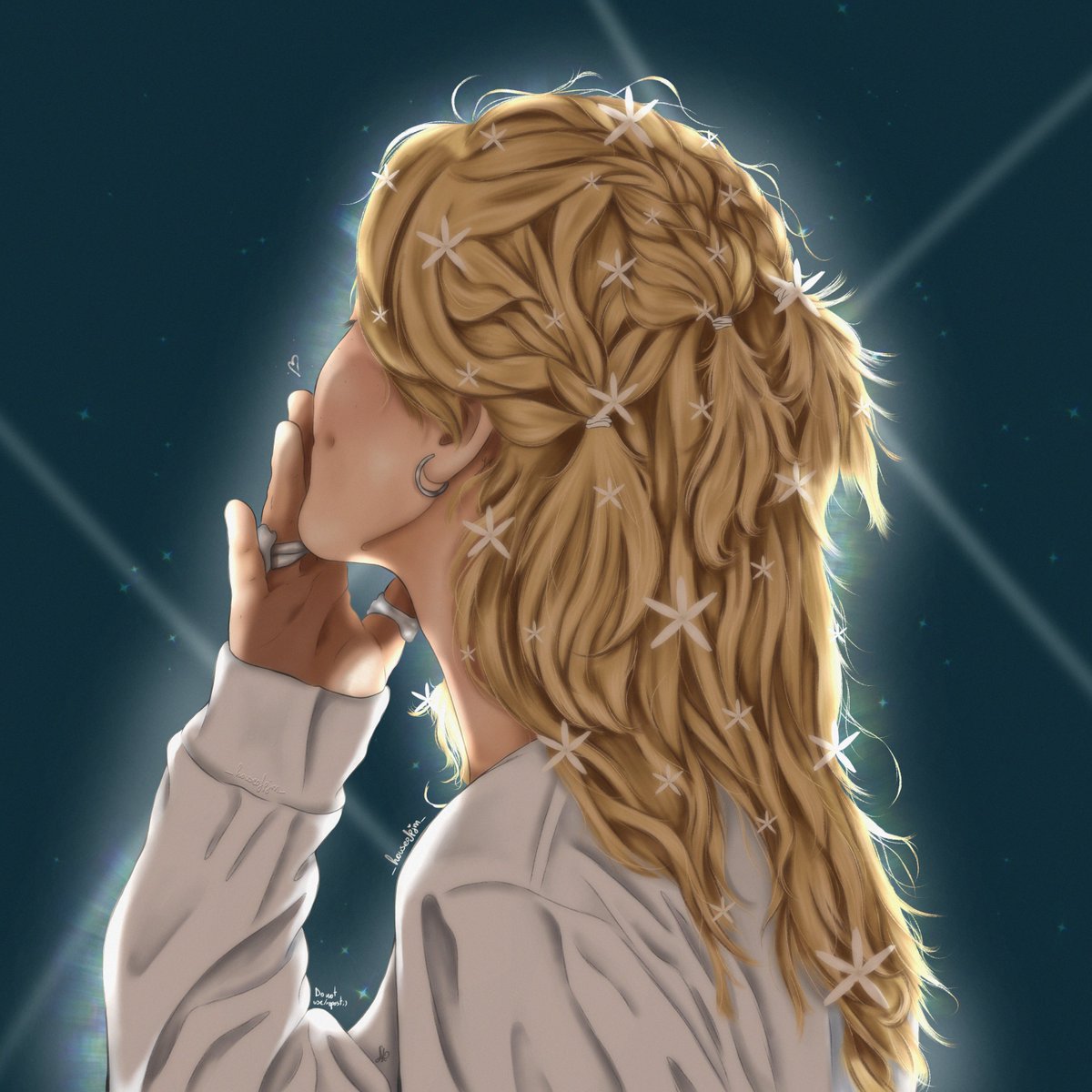 _houseofpjm_'s tweet photo. Pretty hair for a pretty man ⋆.˚ ☾⭒.˚
#JIMIN #jiminfanart https://t.co/i0PCSJJlKj