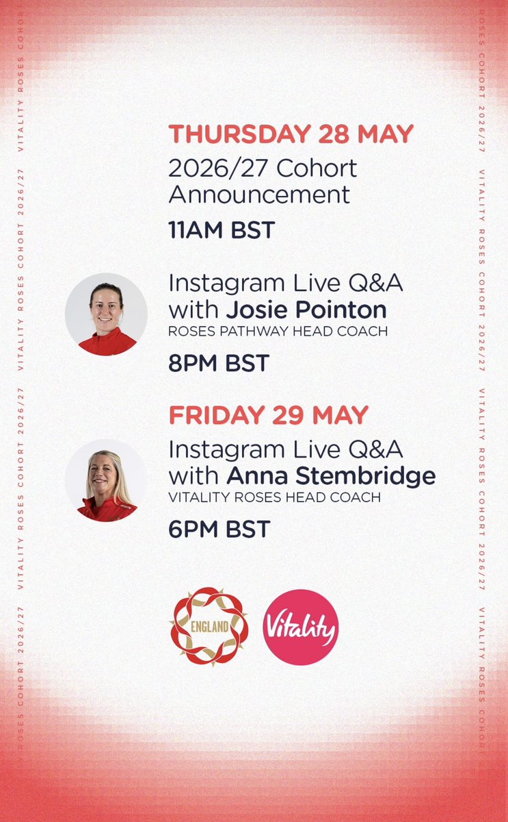 ReplayedNetball's tweet photo. Time to set up your “meetings” and block out your work calendars https://t.co/l7TPqKAfhN