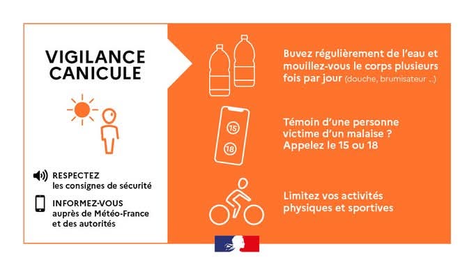 VilleLaBaule's tweet photo. #Météo🟠 | Le département de la Loire-Atlantique est placé en vigilance orange #canicule à partir de ce mardi 26 mai 0h00. 
➡️ Buvez régulièrement de l’eau 
➡️ Limitez vos activités physiques

➕Suivez l'évolution de la situation : https://t.co/RS0IuUTbk5 https://t.co/vQMC6u2jcK