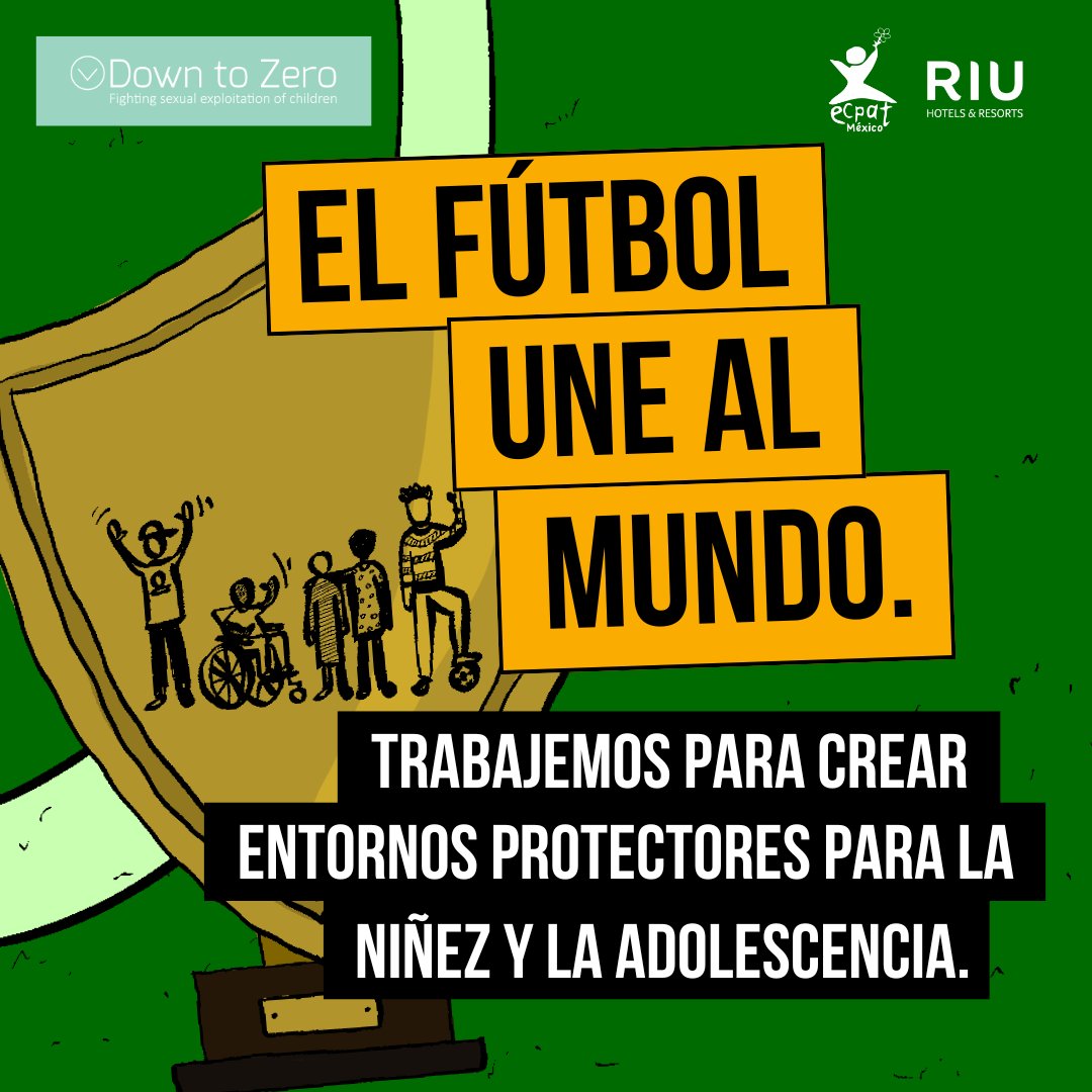 EcpatMexico's tweet photo. En este #DíaMundialDelFútbol, protejamos a niñas, niños y adolescentes frente a la explotación sexual comercial.
El fútbol une al mundo. Súmate a la campaña 
👉 https://t.co/hJjYoVtnOZ
#FIFA2026 #YoParticipoContraLaESCNNA #TheCode https://t.co/313vbTR6vR