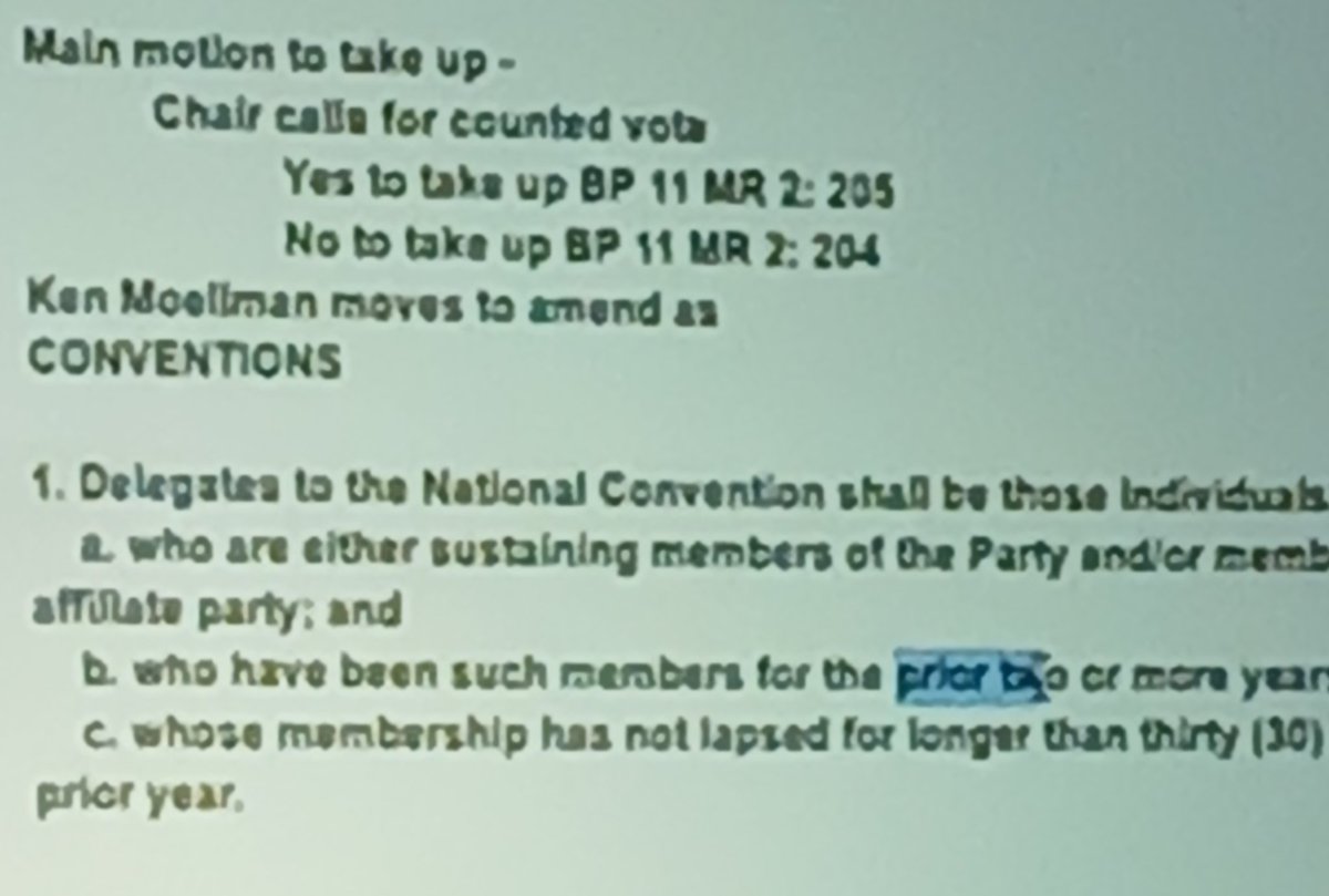 KSLibertarians's tweet photo. We have voted this down 3x already. They kept dragging it back. Fuck this top down authoritarian bullshit.

Affiliates have the right to send their own delegates w/o interference from national https://t.co/ypYui9P8xk