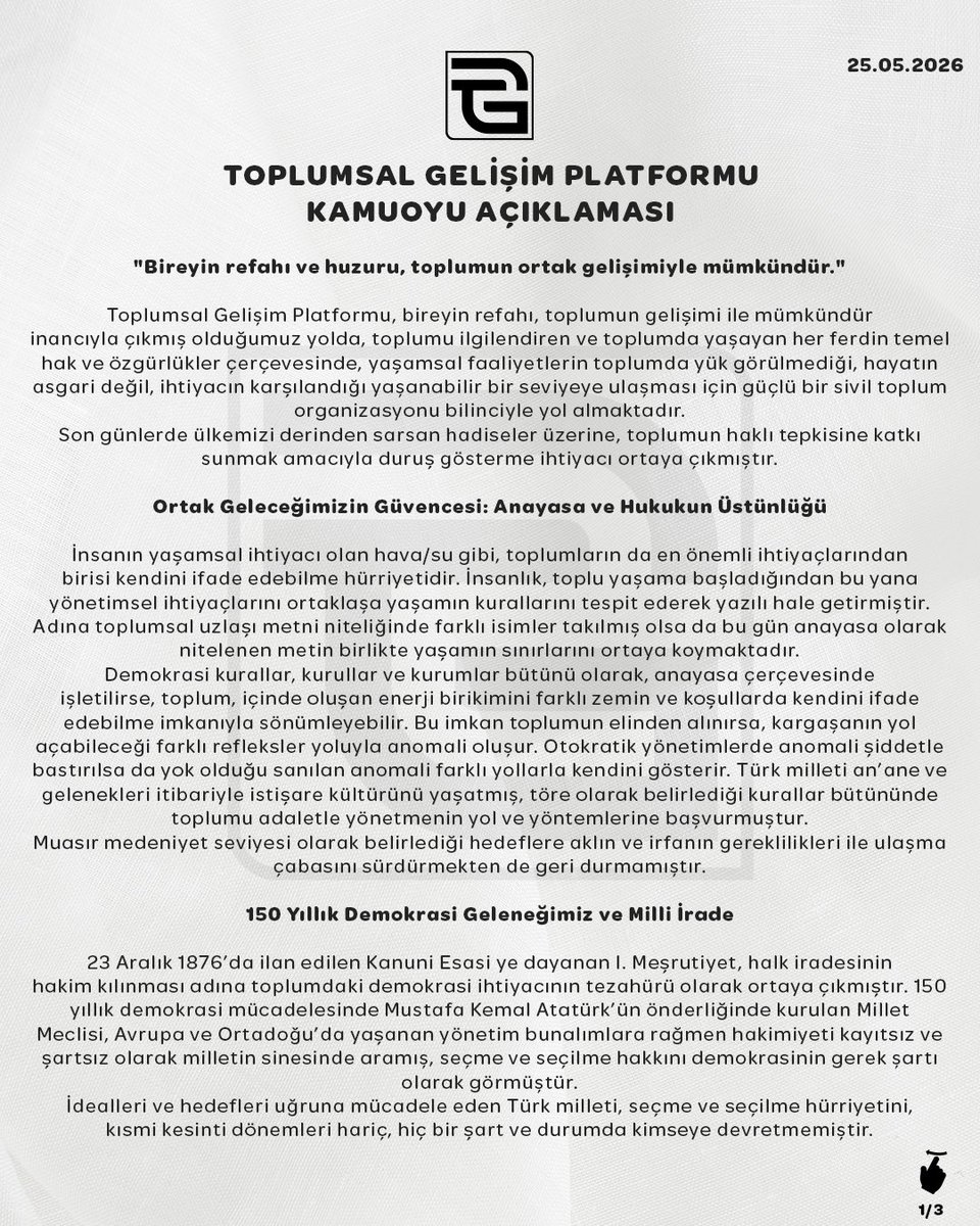 Toplumsal Gelişim Platformu tweet media
