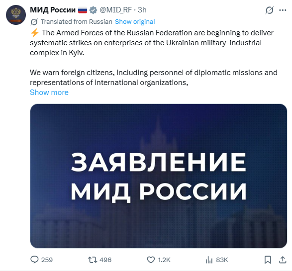 Institute for the Study of War tweet media