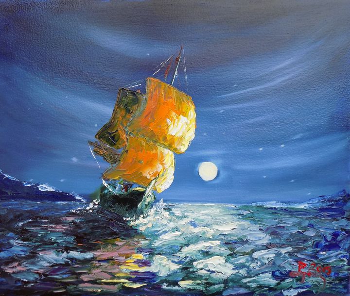 NickErcsei's tweet photo. Art of the Day! "Windy Night". Buy at: https://t.co/a9adVaZJmp https://t.co/Dhg35BKpp2