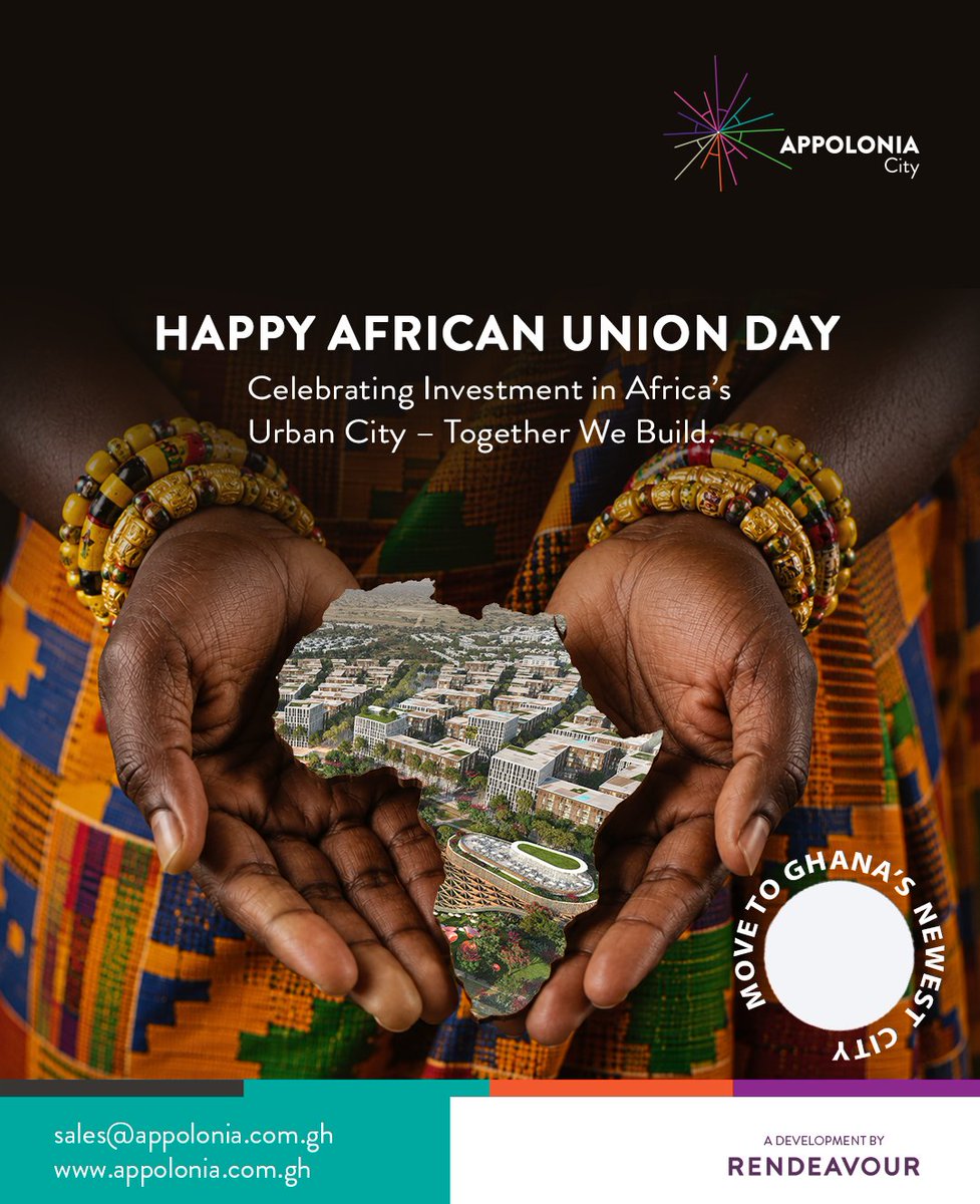 Appolonia_gh's tweet photo. Africa is not waiting for the world to build it. Africa is building itself. ๐
Happy African Union Day from the entire Appolonia City team. Every city we build is our contribution to a united, prosperous Africa.
#AfricanUnionDay #AfricaDay #AppoloniaCity #Ghana #AUDay https://t.co/yptrGCkehd