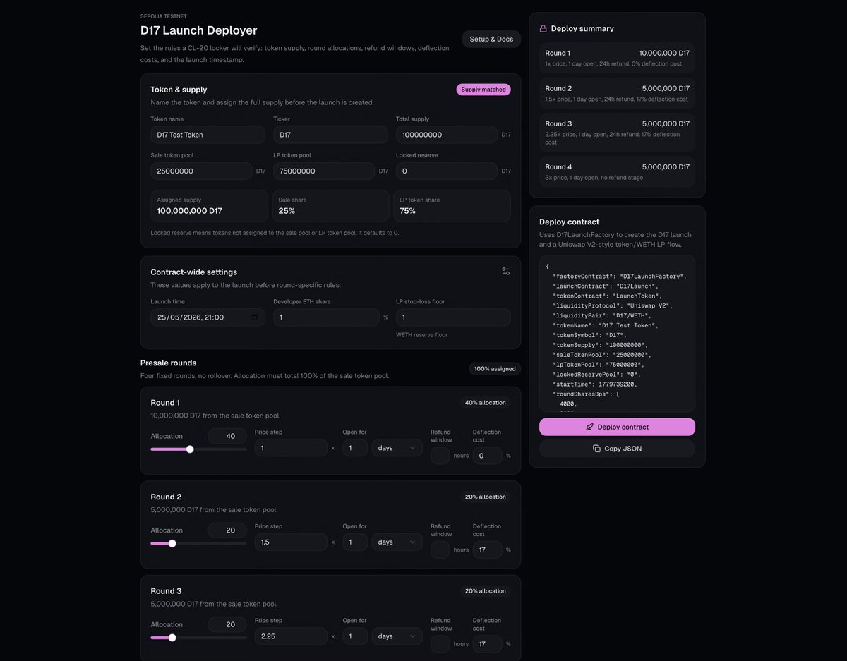 0xlocker's tweet photo. Pushing back the testnet launch one more time. Looked over with fresh eyes and felt it was a bit too complex. 

Simplifying the UI, contracts and doc. Once finished they'll be a final pass on tests and security.

Will update tomorrow but this should be the final version. https://t.co/bsAfNNaSjq