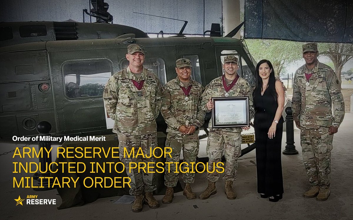 USArmyReserve's tweet photo. An Army Reserve officer’s induction into the prestigious Order of Military Medical Merit at the U.S. Army Medical Department (AMEDD) Museum recognizes his 18 years of exceptional service and contributions to the AMEDD community.

➡️ https://t.co/I8NuIGHfxL https://t.co/8m3XI2R2fz