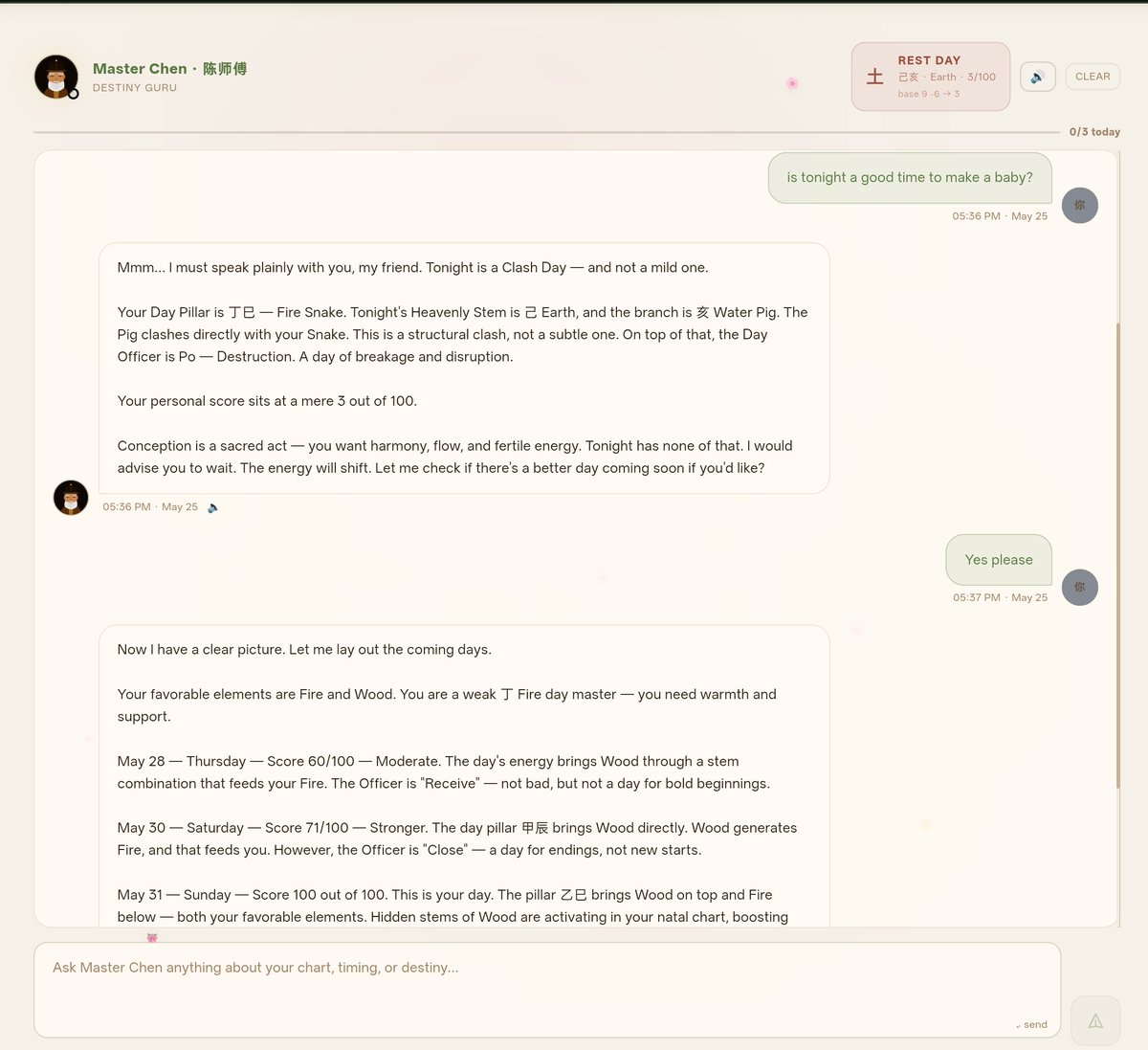 enerqi_protocol's tweet photo. 🧙‍♂️ Meet Master Chen: Your personal Guru, now live on the Enerqi dApp.

​Forget generic daily horoscopes. Master Chen reads your exact Destiny profile, analyzes your clashes, and decodes your personal luck cycles. 🧵
​
You can ask...
🤝 "Is today an auspicious day to close this deal?"
💼 "What does my current Da Yun cycle mean for my career?"
⚖️ "Why does this year feel so heavy? Is it in my chart?"
and many more...
​Powered by a precise Destiny Engine. No guesswork, just real astrological data.

​🎁 Get 5 free chats every single day.
​Your destiny is already written. It's time for you to learn how to read it. 

​👉 Decode your chart today: https://t.co/wveBh2QMJb